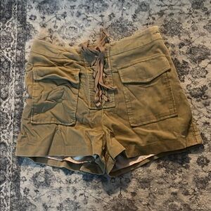 Women's Tan Lace-Up Shorts